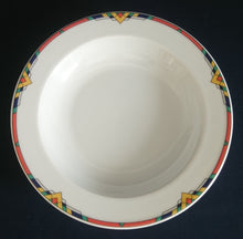 Lade das Bild in den Galerie-Viewer, 2er Set SUPPENTELLER - Porzellan, Abstrakt Geometrisches Dreieck Karo Motiv Dekor