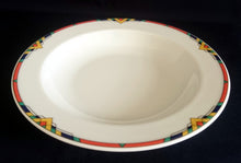 Lade das Bild in den Galerie-Viewer, 2er Set SUPPENTELLER - Porzellan, Abstrakt Geometrisches Dreieck Karo Motiv Dekor