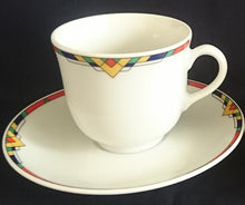 Lade das Bild in den Galerie-Viewer, 2er Set UNTERTASSEN - Porzellan, Abstrakt Geometrisches Dreieck Karo Motiv Dekor