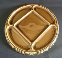 Lade das Bild in den Galerie-Viewer, 2er Set FONDUETELLER (5 Kammer) "Studio Linie" "Brotzeit" - Keramik / Steingut, Abstraktes Kreise Striche Blüten Motiv Dekor (BC)