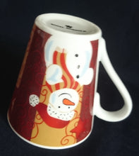 Lade das Bild in den Galerie-Viewer, KAFFEETASSE - Porzellan, Sterne Schneemann Abstrakt Geometrisch Muster Motiv Dekor (BC)