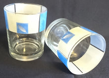 Lade das Bild in den Galerie-Viewer, 2er Set GETRÄNKEGLÄSER - Hartglas, Flora Blatt Blätter Abstrakt Viereck Motiv Dekor