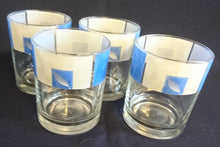 Lade das Bild in den Galerie-Viewer, 4er Set GETRÄNKEGLÄSER - Hartglas, Flora Blatt Blätter Abstrakt Viereck Motiv Dekor