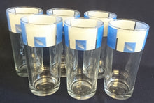 Lade das Bild in den Galerie-Viewer, 6er Set LONGDRINK GETRÄNKEGLÄSER - Hartglas, Flora Blatt Blätter Abstrakt Viereck Motiv Dekor
