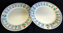 Lade das Bild in den Galerie-Viewer, 2er Set DESSERTTELLER "Stella" - Porzellan, Abstrakt Striche Linien Flora Blumen Blüten Pflanzen Motiv Dekor
