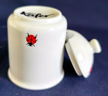 Lade das Bild in den Galerie-Viewer, SENF~ SERVIERBEHÄLTER MIT DECKEL "Käfer" - Porzellan, Fauna Käfer Insekten Motiv Dekor