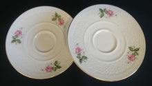 Lade das Bild in den Galerie-Viewer, 2er KAFFEEGEDECK "Annabell" - Porzellan, Goldrand Flora Rosenblumen Blüten Relief Motiv Dekor