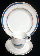 Lade das Bild in den Galerie-Viewer, 3er KAFFEEGEDECK "York Cubic" - Porzellan, Abstrakt Geometrisches Balken Rechteck Geschwungene Streifen Motiv Dekor