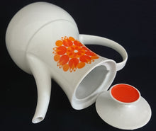 Lade das Bild in den Galerie-Viewer, 4er Set KAFFEEKANNE MIT DECKEL & ZUCKERDOSE MIT DECKEL - Porzellan, Flora Abstrakt Blumenblüten Pflanzen Motiv Dekor