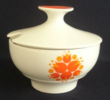 Lade das Bild in den Galerie-Viewer, 4er Set KAFFEEKANNE MIT DECKEL & ZUCKERDOSE MIT DECKEL - Porzellan, Flora Abstrakt Blumenblüten Pflanzen Motiv Dekor