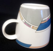 Lade das Bild in den Galerie-Viewer, 2er KAFFEEGEDECK "York Cubic" - Porzellan, Abstrakt Geometrisches Balken Rechteck Geschwungene Streifen Motiv Dekor