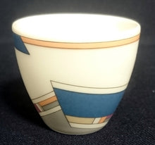 Lade das Bild in den Galerie-Viewer, 2er ESPRESSO~ KAFFEEGEDECK "York Cubic" - Porzellan, Abstrakt Geometrisches Balken Rechteck Geschwungene Streifen Motiv Dekor