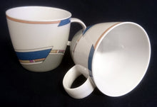 Lade das Bild in den Galerie-Viewer, 3er KAFFEEGEDECK "York Cubic" - Porzellan, Abstrakt Geometrisches Balken Rechteck Geschwungene Streifen Motiv Dekor