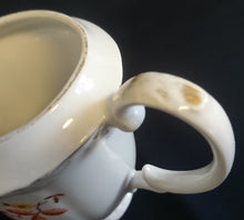 Lade das Bild in den Galerie-Viewer, MILCHKÄNNCHEN "Orla" - Porzellan, Goldrand Flora Blumenblüten Pflanzen Blatt Blätter Motiv Dekor