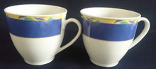 Lade das Bild in den Galerie-Viewer, 2er Set KAFFEETASSEN - Porzellan, Breiter Marmorierter Streifen Balken Abstrakt Motiv Dekor