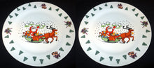 Lade das Bild in den Galerie-Viewer, DESSERTTELLER - Porzellan, Weihnachtsmann Schlitten Rentier Schneeflocken Baum Bäume Motiv Dekor