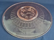 Lade das Bild in den Galerie-Viewer, TORTEN~ SERVIERPLATTE - Hartglas, Flora Obst Früchte Kettenglieder Rand Relief Motiv Dekor