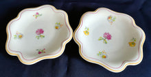 Lade das Bild in den Galerie-Viewer, 3er Set SCHALE & SCHÄLCHEN "Irka" - Porzellan, Goldrand Flora Pflanzen Blumen Blüten Motiv Dekor