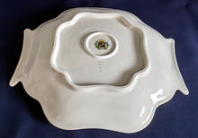 Lade das Bild in den Galerie-Viewer, 3er Set SCHALE & SCHÄLCHEN "Irka" - Porzellan, Goldrand Flora Pflanzen Blumen Blüten Motiv Dekor