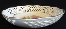 Lade das Bild in den Galerie-Viewer, SCHÜSSEL "Arabella" - Porzellan, durchbrochen, Blumen Goldrand Dekor