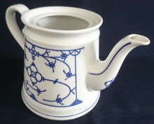 Lade das Bild in den Galerie-Viewer, KAFFEEKANNE OHNE DECKEL - Porzellan, Indisch Blau Strohblumen Dekor