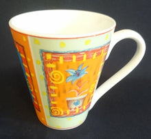 Lade das Bild in den Galerie-Viewer, KAFFEETASSE - Porzellan, Mediterran Pflanzen Blumen Motiv Dekor