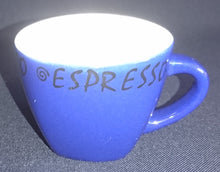 Lade das Bild in den Galerie-Viewer, 2er ESPRESSOGEDECK - Keramik / Steingut, Blau, Schwarze Aufschrift "Espresso" Dekor