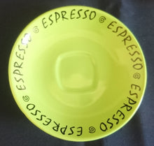Lade das Bild in den Galerie-Viewer, 2er ESPRESSOGEDECK - Keramik / Steingut, Grün, Schwarze Aufschrift "Espresso" Dekor