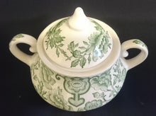 Lade das Bild in den Galerie-Viewer, ZUCKERDOSE MIT DECKEL "Indian Tree" (Limited) - Keramik / Steingut (Staffordshire Ware), Blätter Pflanzen Abstrakt Motiv Unterglasur Dekor, Hand graviert (Hand Engraved)