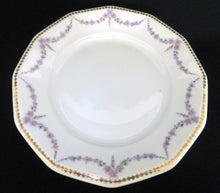 Lade das Bild in den Galerie-Viewer, 2er Set SPEISETELLER - Porzellan, Blumen Blüten Pflanzen Goldrand Dekor