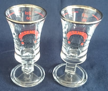 Lade das Bild in den Galerie-Viewer, 2er Set GETRÄNKEGLÄSER - Hartglas, Goldrand Banner Schriftzug Aufschrift Motiv Dekor
