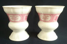 Lade das Bild in den Galerie-Viewer, 2er Set KAFFEEBECHER - Porzellan, Abstrakt Blumenblüten Rand Rüdesheim Motiv Asbach Schriftzug Relief Form Dekor