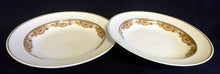 Lade das Bild in den Galerie-Viewer, 2er Set SUPPENTELLER "Friesland Atlantis" - Porzellan, Goldrand Abstrakt Muschel Fisch Schuppen Relief Dekor