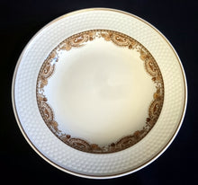 Lade das Bild in den Galerie-Viewer, 2er Set SUPPENTELLER "Friesland Atlantis" - Porzellan, Goldrand Abstrakt Muschel Fisch Schuppen Relief Dekor