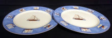 Lade das Bild in den Galerie-Viewer, SPEISETELLER - Porzellan, Hafen Segelschiffe Motiv Randdekor