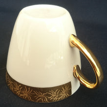 Lade das Bild in den Galerie-Viewer, 2er KAFFEEGEDECK - Porzellan, Goldrand Breit Abstrakt Geometrisch Pflanzen Flora Motiv Dekor