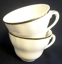 Lade das Bild in den Galerie-Viewer, 2er Set KAFFEETASSEN "Ingres Weiss" "Maria Theresia" - Porzellan, Goldrand Motiv Einfärbiges Dekor