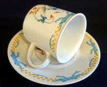 Lade das Bild in den Galerie-Viewer, 2er KAFFEEGEDECK "Porcelain Collection" - Porzellan, Ländliches Gänse Schleifen Motiv Dekor