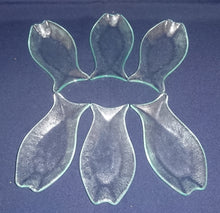 Lade das Bild in den Galerie-Viewer, 6er Set ABLAGESCHÄLCHEN - Hartglas, Klares Fischform Dekor