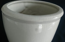 Lade das Bild in den Galerie-Viewer, BLUMENVASE - Keramik / Steingut, Trauben Obst Blätterzweige Gold Dekor