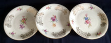 Lade das Bild in den Galerie-Viewer, DESSERTTELLER - Porzellan, Abstraktes Blumen Motiv Goldrand Dekor (A)