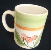 Lade das Bild in den Galerie-Viewer, KAFFEETASSE - Fein Keramik / Steingut, Kirschen Blätter Zweige Motiv Dekor