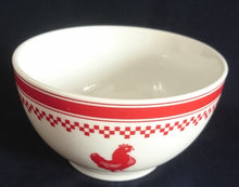 Lade das Bild in den Galerie-Viewer, FRÜHSTÜCKS MÜSLISCHALE - Porzellan, Huhn Hähnchen Abstrakt Kästchen Linien Motiv Dekor