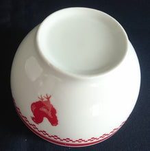 Lade das Bild in den Galerie-Viewer, FRÜHSTÜCKS MÜSLISCHALE - Porzellan, Huhn Hähnchen Abstrakt Kästchen Linien Motiv Dekor