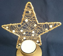 Lade das Bild in den Galerie-Viewer, WEINACHTSDEKORATION TEELICHHALTER- Metall / Kunststoff, Stern Vernetztes Motiv Form Dekor (G)