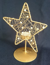 Lade das Bild in den Galerie-Viewer, WEINACHTSDEKORATION TEELICHHALTER- Metall / Kunststoff, Stern Vernetztes Motiv Form Dekor (G)