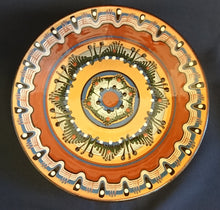 Lade das Bild in den Galerie-Viewer, WAND SAMMELTELLER - Keramik / Steingut, Mediterran Abstrakt Dekor