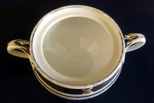 Lade das Bild in den Galerie-Viewer, ZUCKERDOSE MIT DECKEL - Porzellan, Abstrakte Geometrisches Linien Striche Balken Rand Dekor