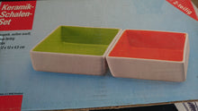 Lade das Bild in den Galerie-Viewer, 2er Set DESSERTSCHALEN "Villa Loca" - Keramik / Steingut, Zweifärbiges Quadratische Viereck Form Modern Style Dekor
