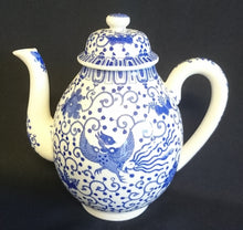 Lade das Bild in den Galerie-Viewer, TEEKANNE MIT DECKEL - Porzellan, Abstraktes Girlanden Vogel Blumenblüten Motiv Dekor